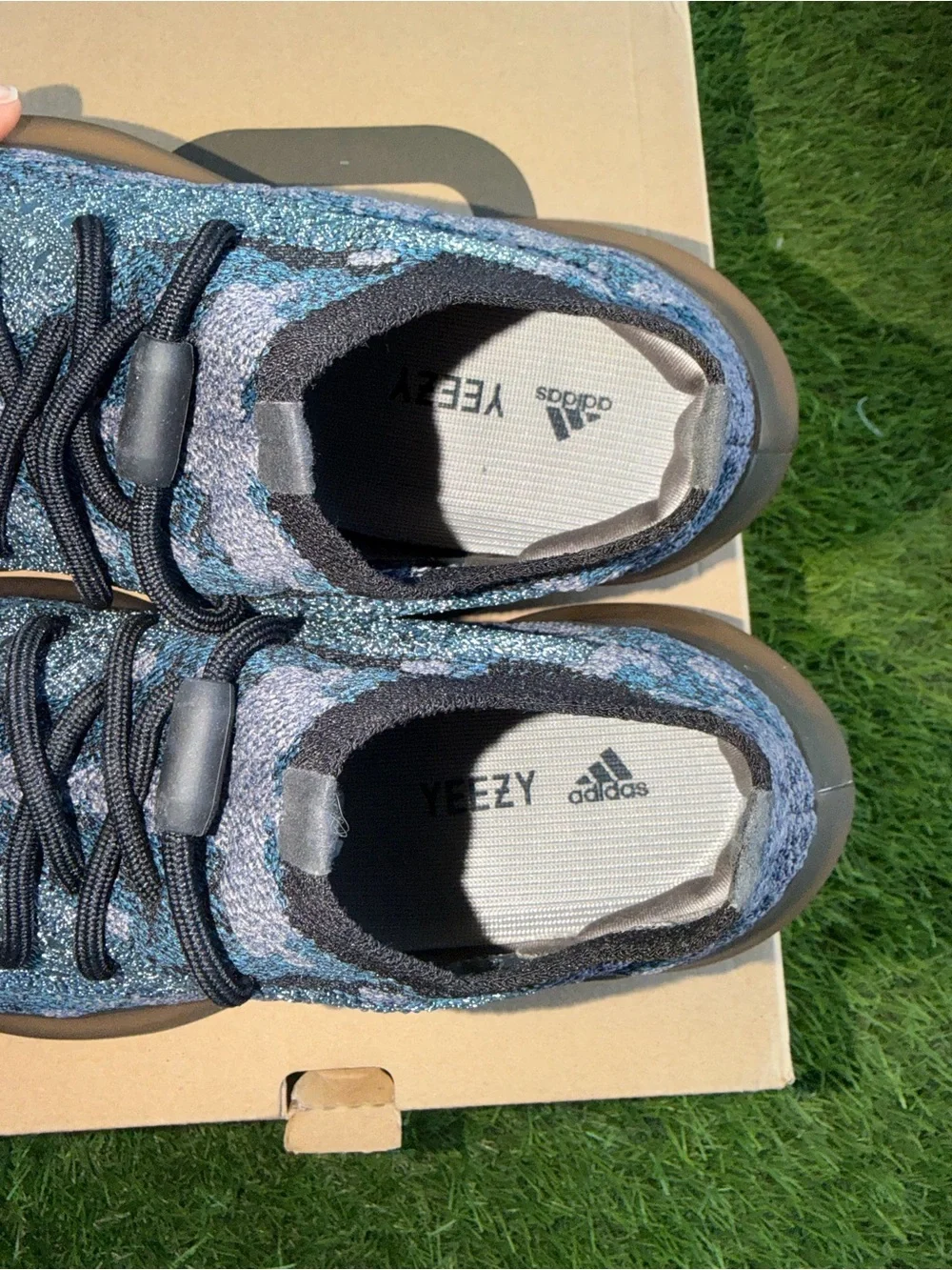 adidas Yeezy Boost 380 — Blue and Black Knit Upper with Bronze Midsole